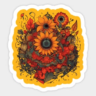 Minimal Flower Abstract Sticker